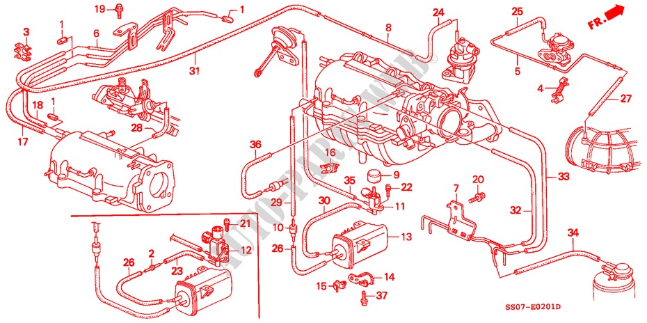 TUBERIA DE INSTALACION/TUBERIA(2) para Honda PRELUDE DOHC VTEC 2 Puertas 5 velocidades manual 1993