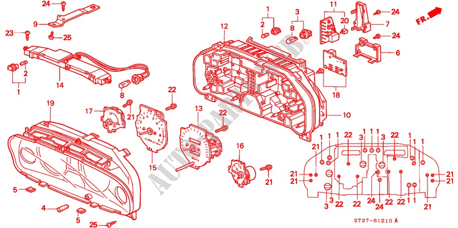 INDICADOR DE COMBINACION COMPONENTES para Honda CIVIC 1.4IS 5 Puertas 5 velocidades manual 1997