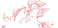 GUARNICION DE PILAR(RH) para Honda CIVIC 2.0ITD 5 Puertas 5 velocidades manual 2000