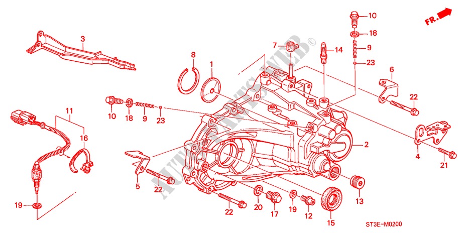 ALOJAMIENTO TRANSMISION (SOHC) para Honda CIVIC 1.4IS       L.P.G. 5 Puertas 5 velocidades manual 1999