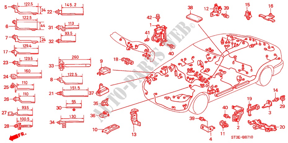 BANDA DE JUEGO DE CABLES/SOPORTE(LH) para Honda CIVIC 1.4I 5 Puertas 5 velocidades manual 1999
