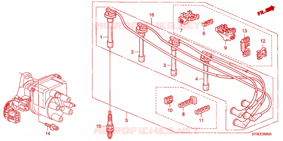 CABLE DE ALTA TENSION/TAPON Honda  CIVIC 1999 1.4 IS 5 velocidades manual 