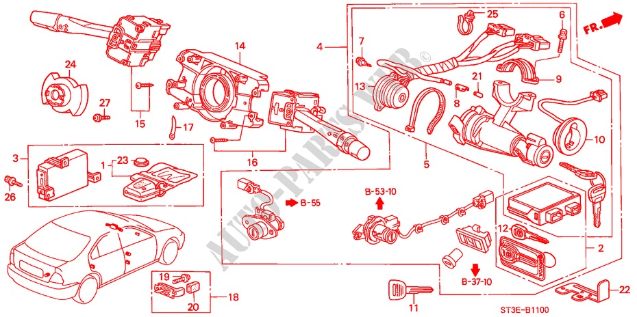 INTERRUPTOR COMBINACION(LH) para Honda CIVIC ES 5 Puertas 5 velocidades manual 1999