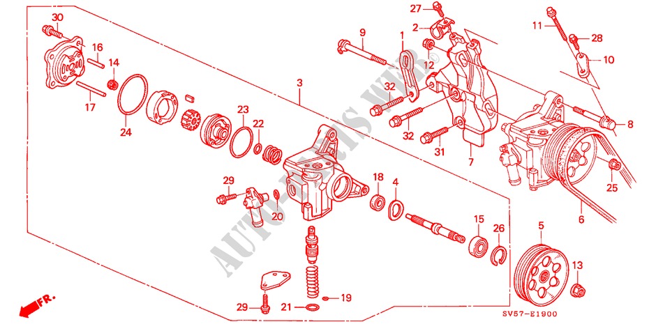 BOMBA DE P.S./SOPORTE para Honda ACCORD AERODECK 2.0IES 5 Puertas 5 velocidades manual 1994