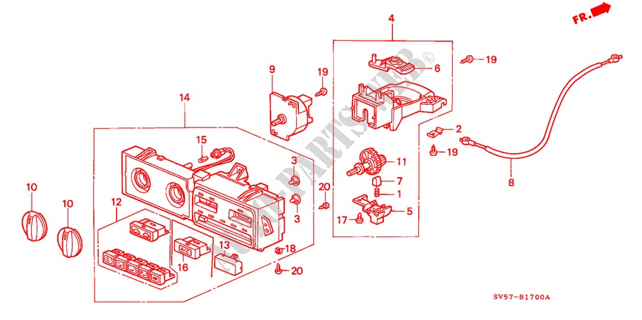 CONTROL DE CALEFACTOR para Honda ACCORD AERODECK 2.0ILS 5 Puertas 5 velocidades manual 1994