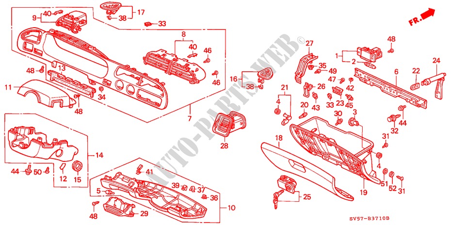 GUARNICION DE INSTRUMENTO(LH) para Honda ACCORD AERODECK 2.0IES 5 Puertas 5 velocidades manual 1994