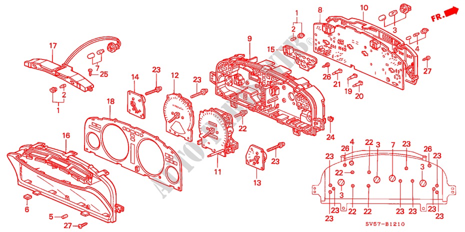 INDICADOR DE COMBINACION (COMPONENTES) para Honda ACCORD AERODECK 2.2ILS 5 Puertas 5 velocidades manual 1994