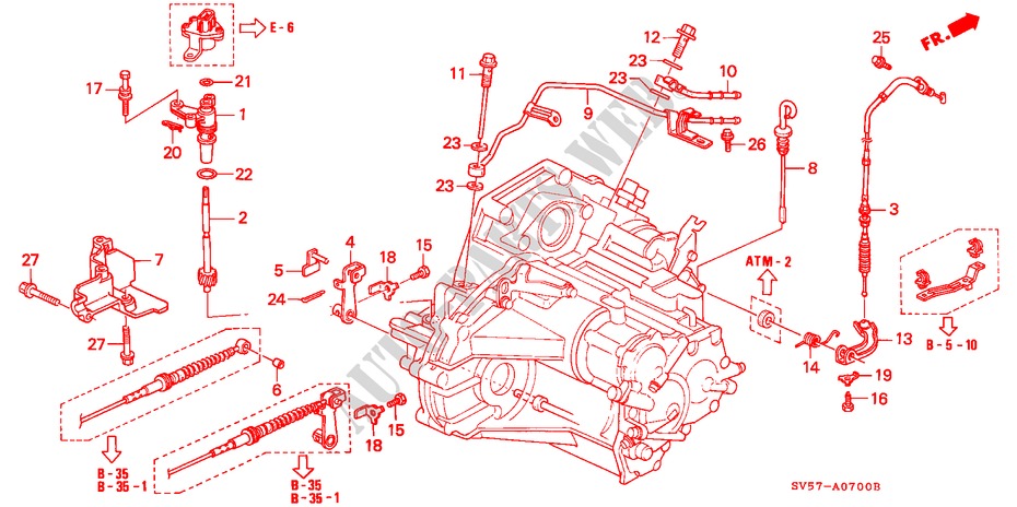 PALANCA DE CONTROL para Honda ACCORD AERODECK 2.0ILS 5 Puertas 4 velocidades automática 1994