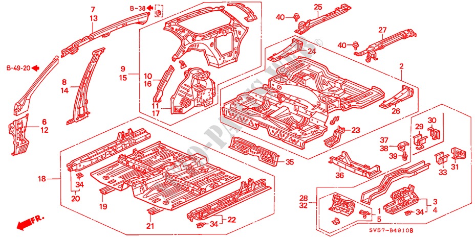 PANELES INTERIORES para Honda ACCORD AERODECK 2.0IES 5 Puertas 5 velocidades manual 1994