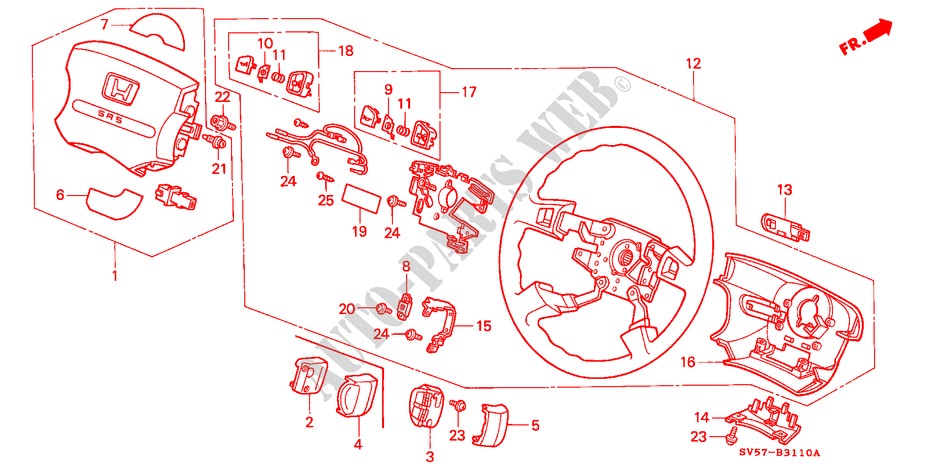 VOLANTE DE DIRECCION(SRS) para Honda ACCORD AERODECK 2.0IES 5 Puertas 5 velocidades manual 1994