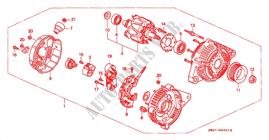 ALTERNADOR(DENSO) para Honda NSX NSX-T 2 Puertas 5 velocidades manual 1995