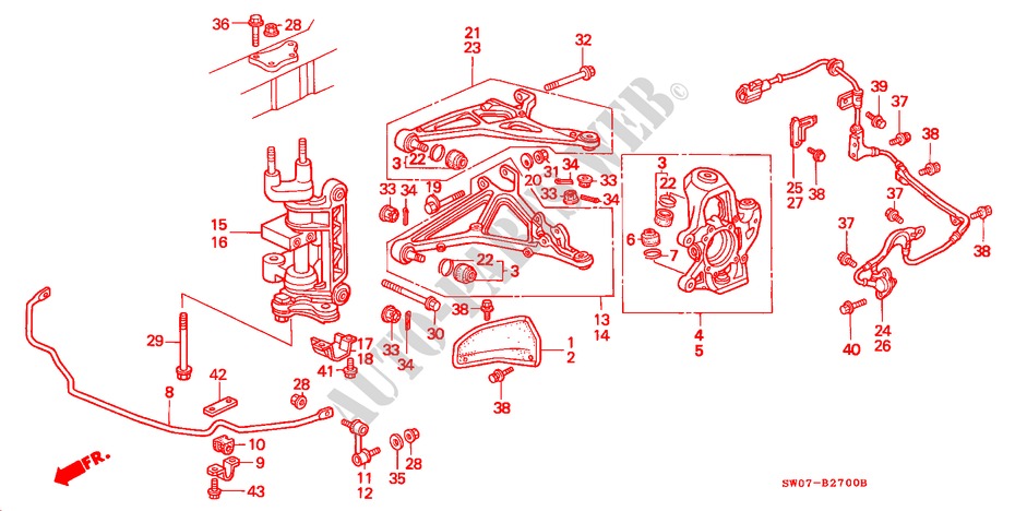 CHARNELA para Honda NSX NSX-T 2 Puertas 5 velocidades manual 1995