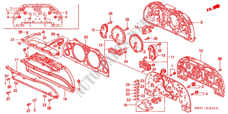 INDICADOR DE COMBINACION (COMPONENTES) para Honda NSX NSX-T 2 Puertas 5 velocidades manual 1995