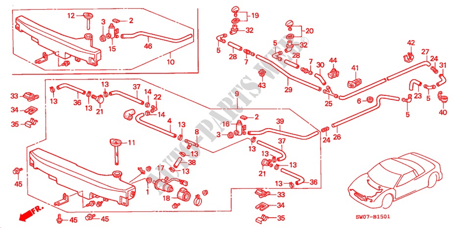 LAVAPARABRISAS(RH) para Honda NSX NSX-T 2 Puertas 5 velocidades manual 1995