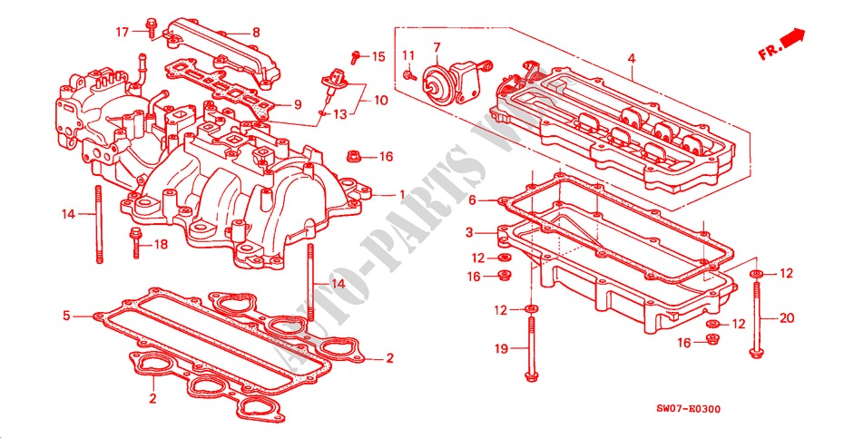 MULTIPLE DE ADMISION para Honda NSX NSX-T 2 Puertas 5 velocidades manual 1995