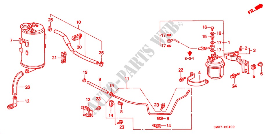 RECIPIENTE/COLADOR DE COMBUSTIBLE (1) para Honda NSX NSX 2 Puertas 6 velocidades manual 2000
