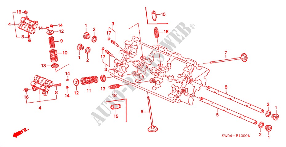 VALVULA/BRAZO DE BALANCIN(DELANTERO) para Honda NSX NSX-T 2 Puertas 5 velocidades manual 1995