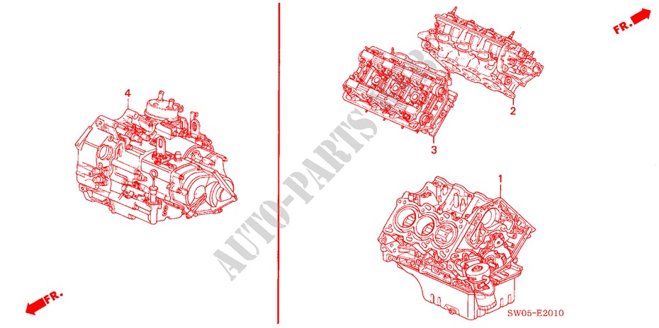 CONJ. DE MOTOR/ENS. DE TRANSMISION para Honda NSX NSX 2 Puertas 6 velocidades manual 2004