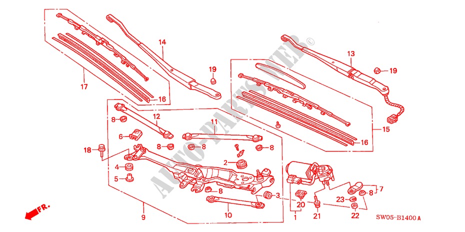 LIMPIAPARABRISAS (LH) para Honda NSX NSX 2 Puertas 6 velocidades manual 2004