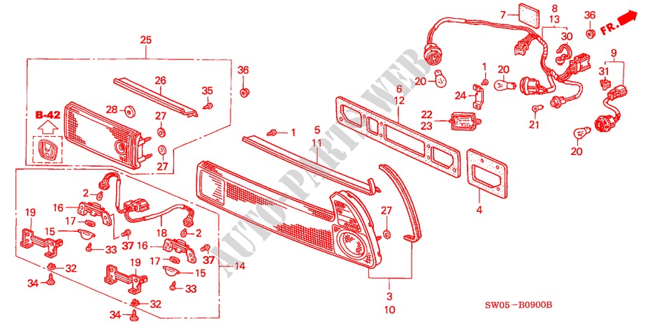 LUZ TRASERA(1) para Honda NSX NSX 2 Puertas 6 velocidades manual 2004