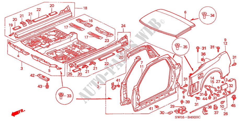 PANELES EXTERIORES(NSX) para Honda NSX NSX 2 Puertas 6 velocidades manual 2004