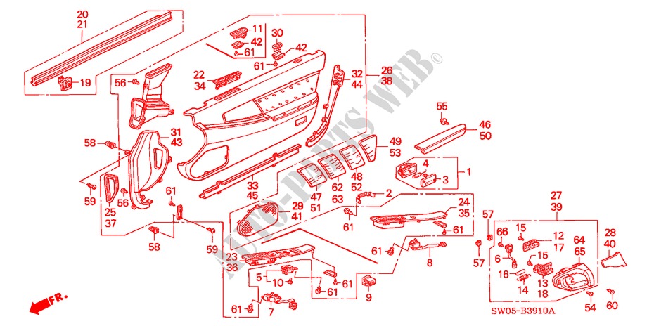 RECUBRIMIENTO DE PUERTA para Honda NSX NSX 2 Puertas 6 velocidades manual 2004