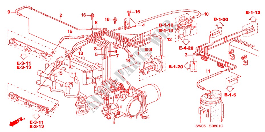 TUBERIA DE INSTALACION/TUBERIA (3.2L) para Honda NSX NSX 2 Puertas 6 velocidades manual 2004