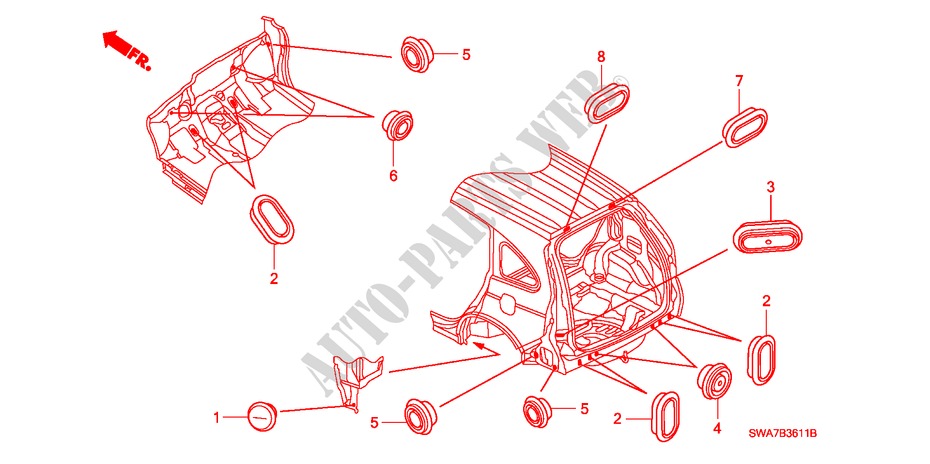 ANILLO(TRASERO) para Honda CR-V RVSI 5 Puertas 6 velocidades manual 2008