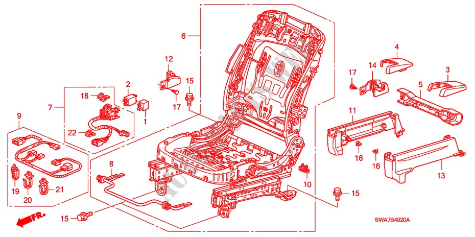 ASIENTO DEL. (DER.) para Honda CR-V RVSI 5 Puertas 6 velocidades manual 2008