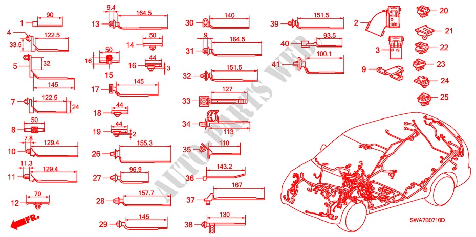 BANDA DE JUEGO DE CABLES/SOPORTE(LH)(1) para Honda CR-V DIESEL 2.2 ELEGANCE/SPORT 5 Puertas 6 velocidades manual 2008