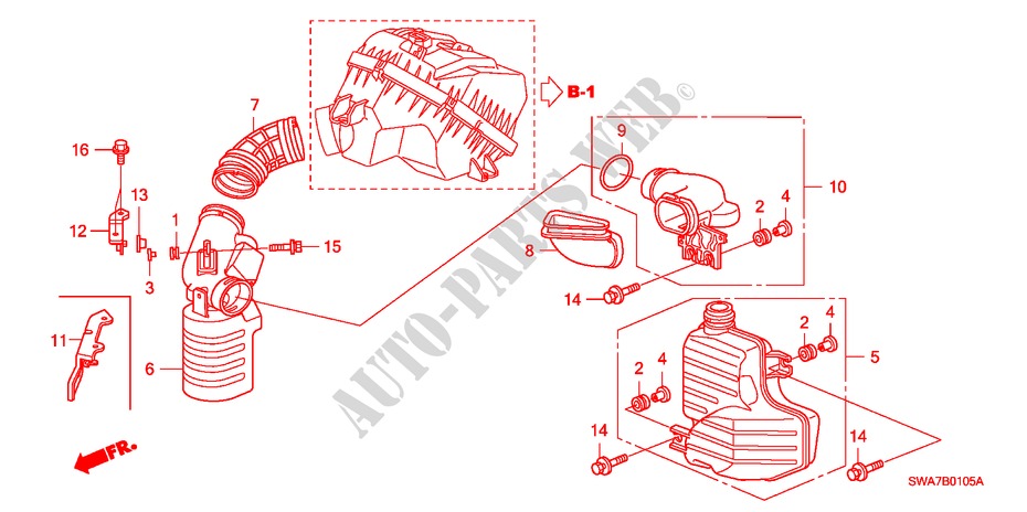 CAMARA DE RESONADOR(2.0L) para Honda CR-V ES 5 Puertas 6 velocidades manual 2008