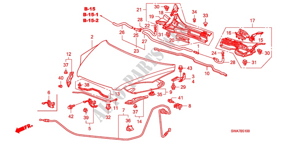 CAPO DE MOTOR(LH) para Honda CR-V RVSI 5 Puertas 6 velocidades manual 2007