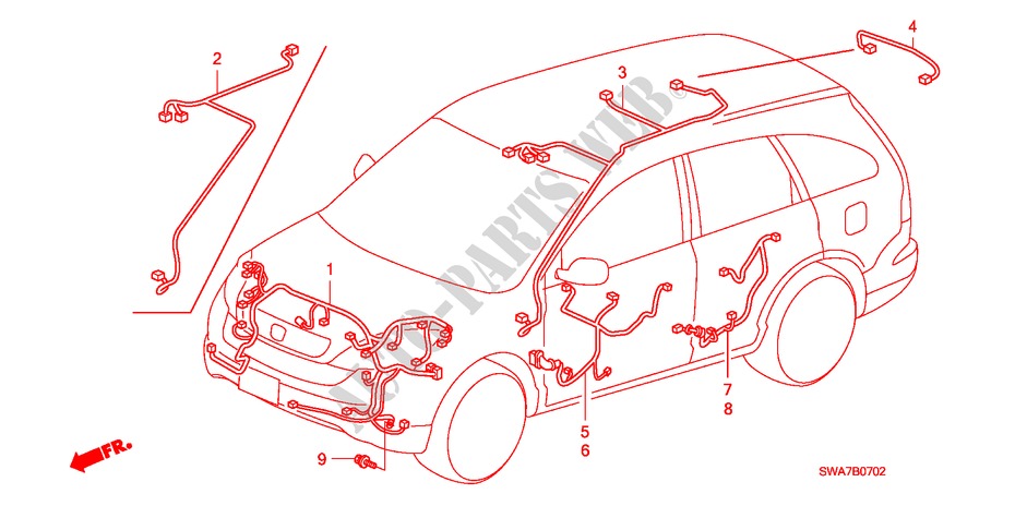 CONJUNTO DE ALAMBRES(LH)(2) para Honda CR-V DIESEL 2.2 COMFORT 5 Puertas 6 velocidades manual 2007