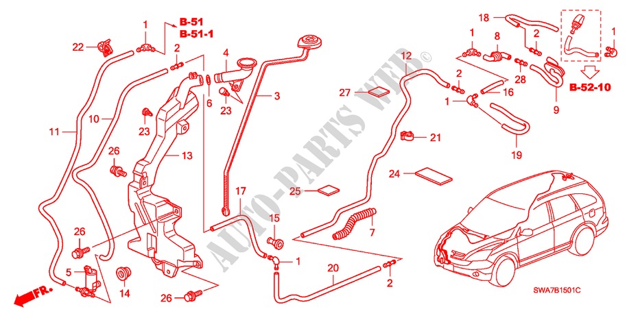 LAVAPARABRISAS(2) para Honda CR-V DIESEL 2.2 ELEGANCE/SPORT 5 Puertas 6 velocidades manual 2008