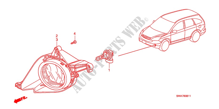 LUZ ANTINIEBLA(2) para Honda CR-V DIESEL 2.2 ELEGANCE/SPORT 5 Puertas 6 velocidades manual 2008