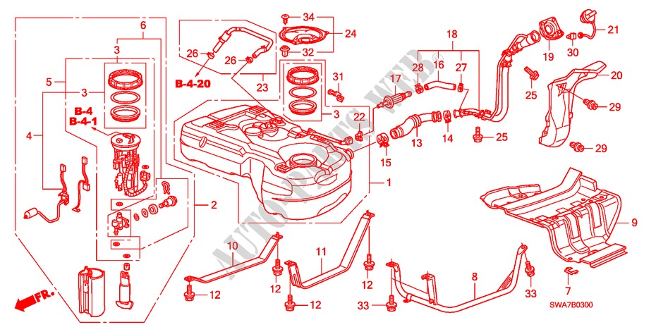 TANQUE DE COMBUSTIBLE(2.0L) (2.4L) para Honda CR-V ELEGANCE/SPORT 5 Puertas 5 velocidades automática 2007