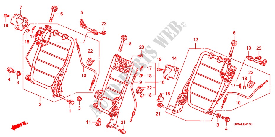 ASIENTO TRASERO(1) para Honda CR-V ES 5 Puertas 6 velocidades manual 2010