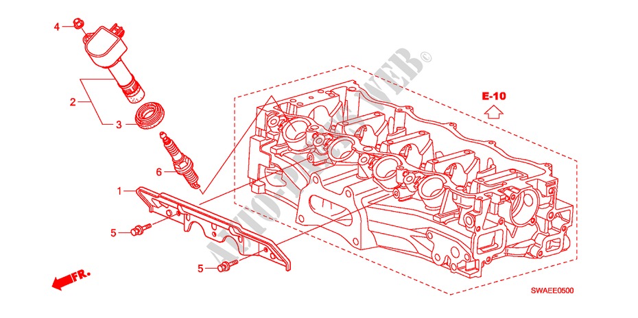 BOBINA DE ORIFICIO DE TAPON(2.0L) para Honda CR-V ES 5 Puertas 6 velocidades manual 2010