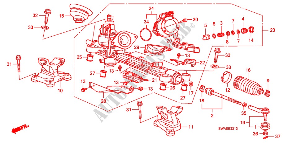 CAJA DE ENGRANAJE DE P.S.(EPS)(RH) para Honda CR-V ES 5 Puertas 6 velocidades manual 2010