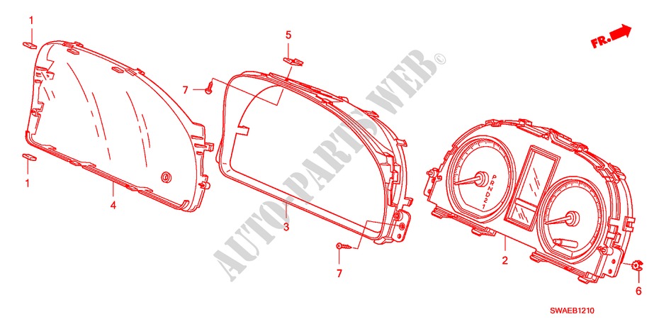 COMPONENTES DEL INDICADOR(NS) para Honda CR-V ES 5 Puertas 6 velocidades manual 2010
