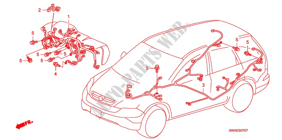 CONJUNTO DE ALAMBRES(RH)(4) para Honda CR-V ES 5 Puertas 6 velocidades manual 2010