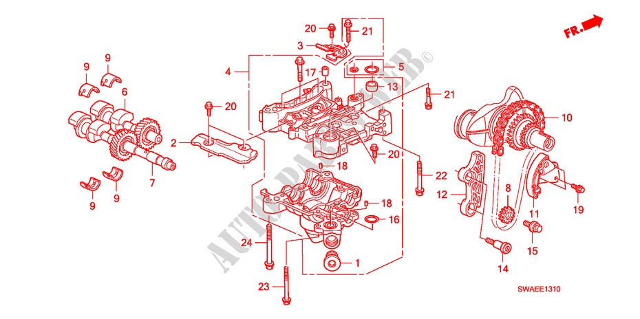 EJE DE COMPENSADOR(2.0L) para Honda CR-V ES 5 Puertas 6 velocidades manual 2010
