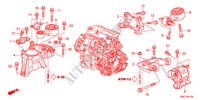 SOPORTES DE MOTOR(DIESEL)(AT) para Honda CR-V DIESEL 2.2 EX 5 Puertas 5 velocidades automática 2011