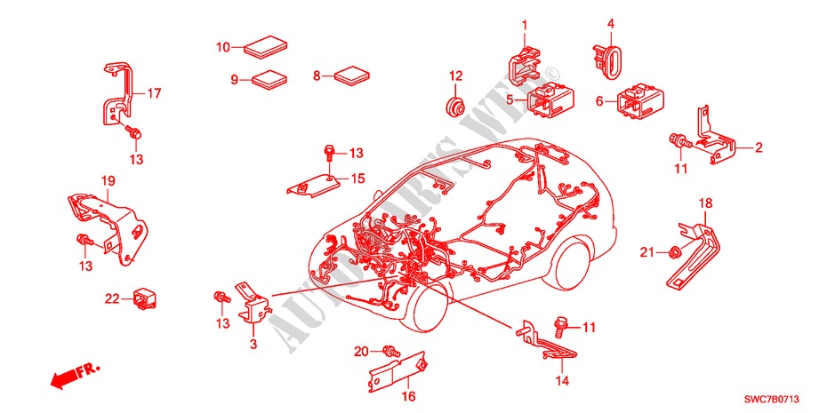 BANDA DE JUEGO DE CABLES/SOPORTE(RH)(2) para Honda CR-V EX 5 Puertas 5 velocidades automática 2011