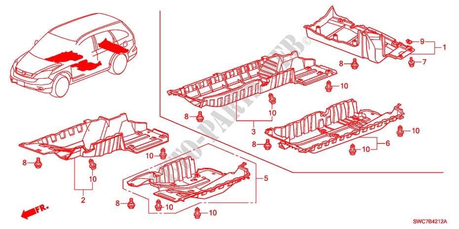 CUBIERTA INFERIOR para Honda CR-V DIESEL 2.2 EX 5 Puertas 6 velocidades manual 2011