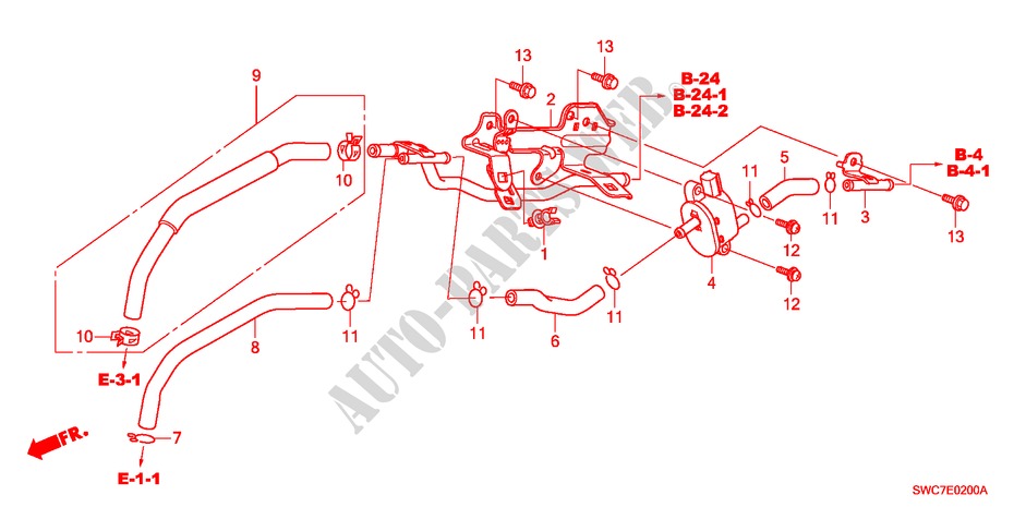 TUBERIA DE INSTALACION/TUBERIA(2.4L) para Honda CR-V RV-SI 5 Puertas 5 velocidades automática 2011