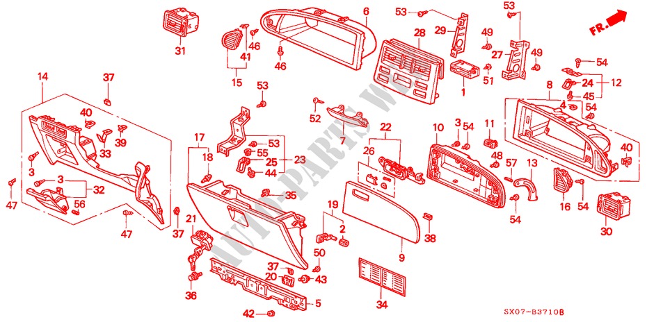 GUARNICION DE INSTRUMENTO(LH) para Honda SHUTTLE 2.2IES 5 Puertas 4 velocidades automática 1995