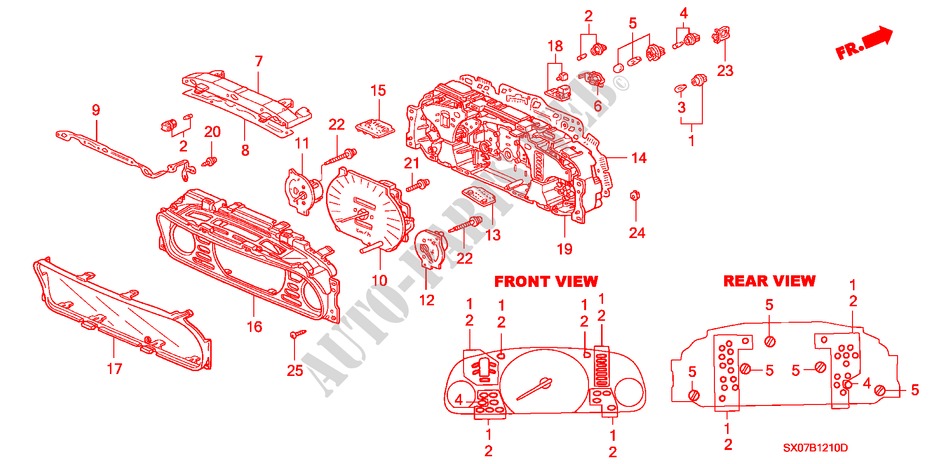 INDICADOR DE COMBINACION COMPONENTES(95/96/97) para Honda SHUTTLE 2.2IES 5 Puertas 4 velocidades automática 1995