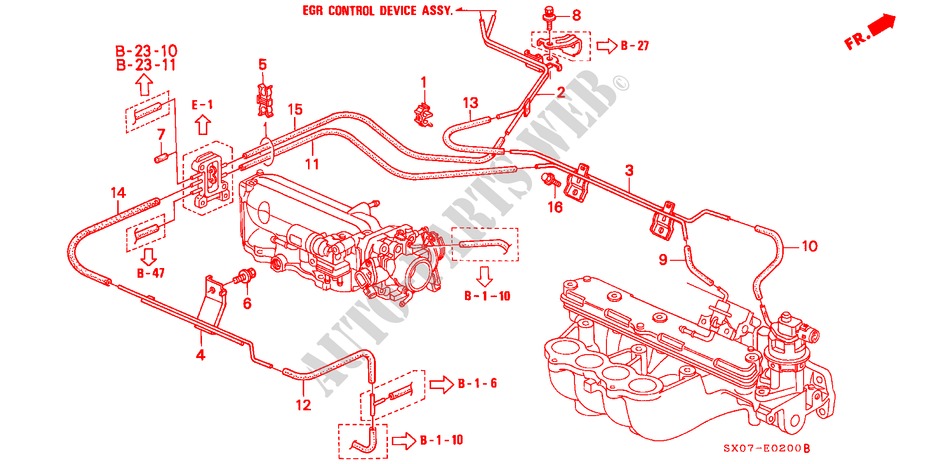 TUBERIA DE INSTALACION/TUBERIA (2.2L) para Honda SHUTTLE 2.2IES 5 Puertas 4 velocidades automática 1995