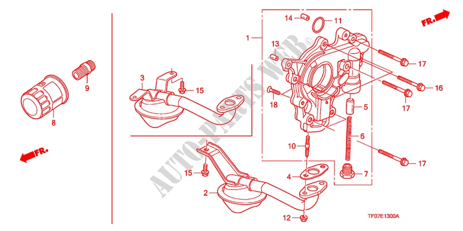 BOMBA DE ACEITE/COLADOR DE ACEITE para Honda JAZZ 1.4 LSH  DAY LIGHT 5 Puertas Transmisión Manual Inteligente 2009